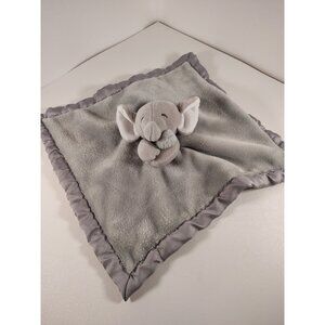 Carters Gray Elephant Plush Satin Lovey Baby Security Blanket Stuffed Toy